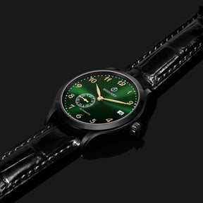 Mens Micro-rotor Automatic Watch | Green & Black with Leather Straps-Boderry Elite Boderry Watches