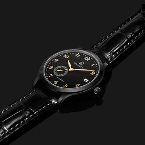 Mens Micro-rotor Automatic Watch | Black & Leather Straps-Boderry Elite Boderry Watches