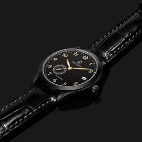 Mens Micro-rotor Automatic Watch | Black & Leather Straps-Boderry Elite Boderry Watches