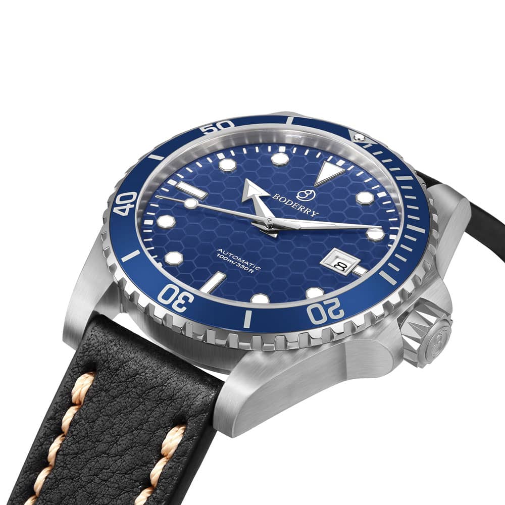 SEATURTLE.OCEAN(TITANIUM) - Automatic Titanium Diver Watch | Navy Blue