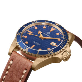 SEATURTLE.OCEAN(BRONZE) - Automatic Bronze Diver Watch | Navy Blue