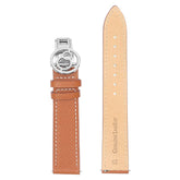 Brown Lychee-grain Cowhide Strap with Spring Buckle | Suitable for all watches with 20mm lug width