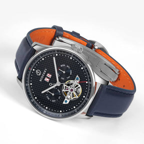THE CHECKMATE - Complication Automatic Watch with Date,Day,Month Display -Sapphire & Leather Straps