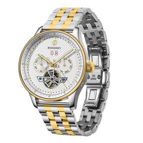 THE CHECKMATE - Complication Automatic Watch with Date,Day,Month Display -White Gold & Two Tone Bracelet