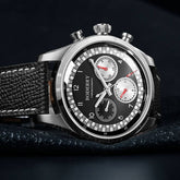 ASYMMETRY - Mechanical Chronograph with Domed Sapphire Crystal | Black