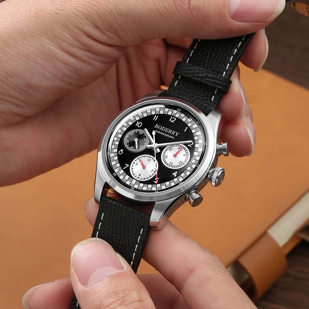 ASYMMETRY - Mechanical Chronograph with Domed Sapphire Crystal | Black