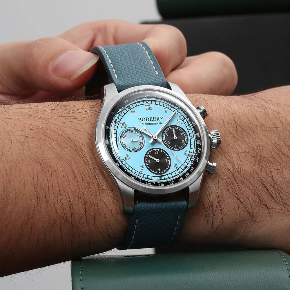 ASYMMETRY - Mechanical Chronograph with Domed Sapphire Crystal | Ice Blue