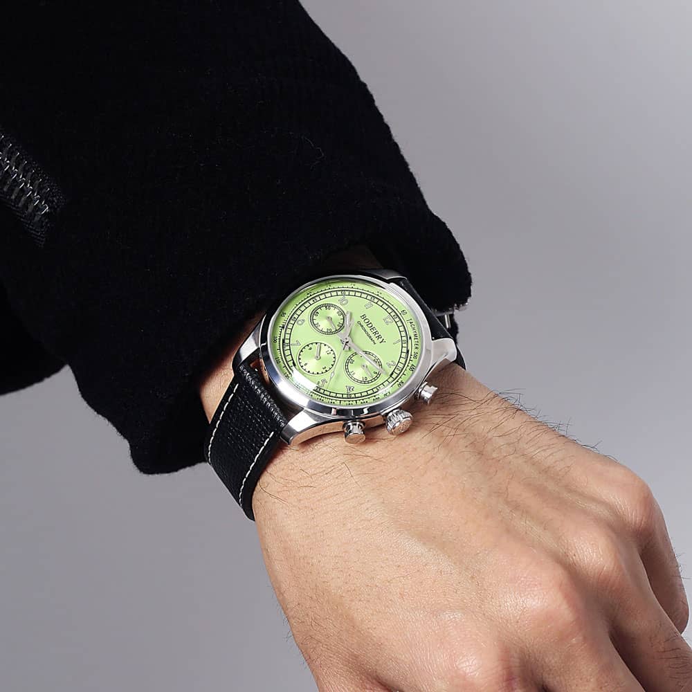 ASYMMETRY - Mechanical Chronograph with Domed Sapphire Crystal | Avocado