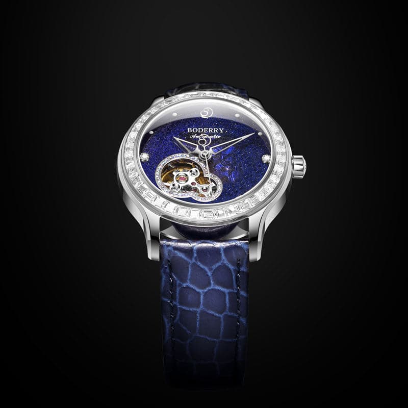 Women Automatic Watch | Crystal Silver Case-Boderry Dragonfly Boderry Watches
