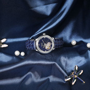 Women Automatic Watch | Crystal Silver Case-Boderry Dragonfly Boderry Watches