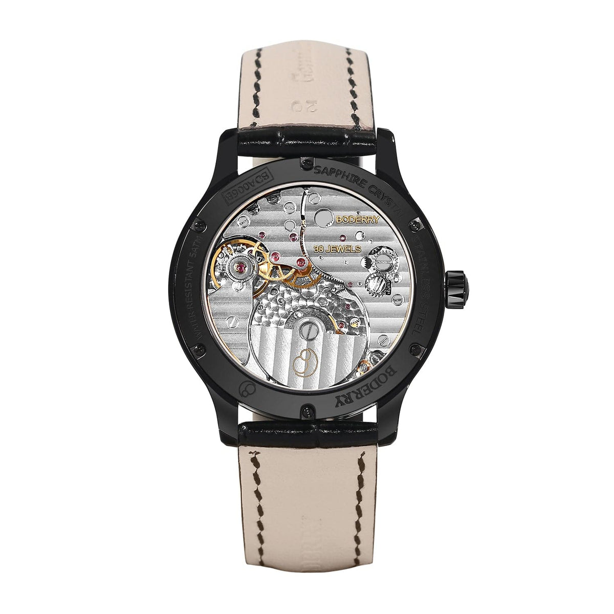 Mens Micro-rotor Automatic Watches | Green & Black with Leather Straps