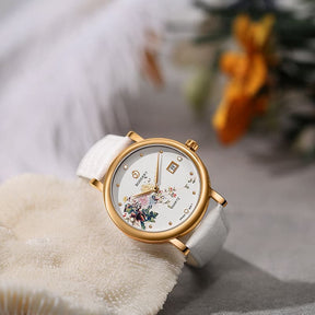 Women Watch | Chrysanth Rose Gold Case  Watch-Boderry Flower Boderry Watches
