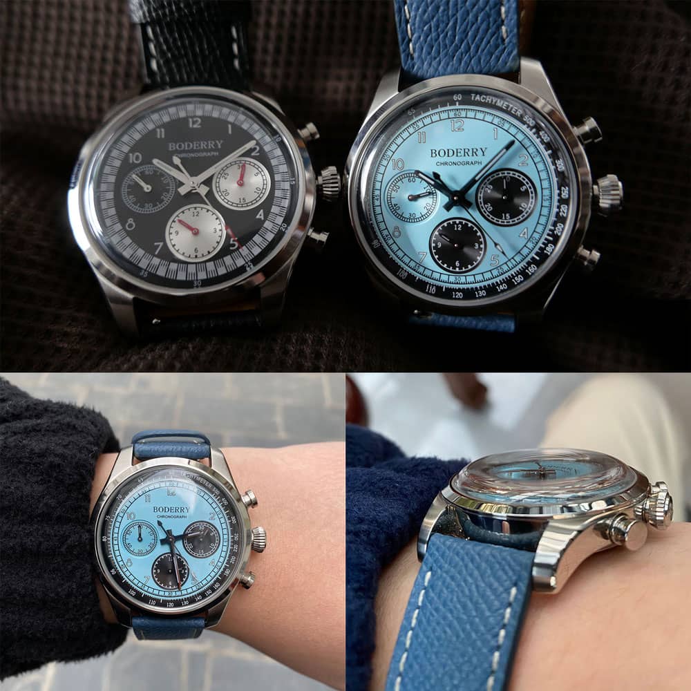 ASYMMETRY - Mechanical Chronograph with Domed Sapphire Crystal | Ice Blue