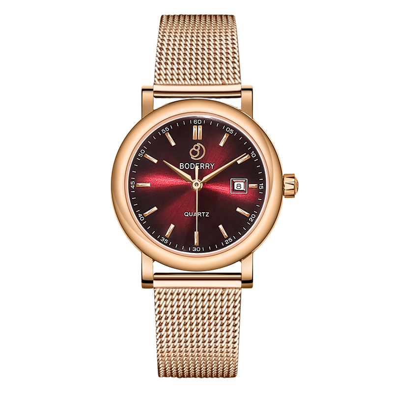 Women Watch | Rose Gold/Claret 32mm - Boderry Classic Boderry Watches