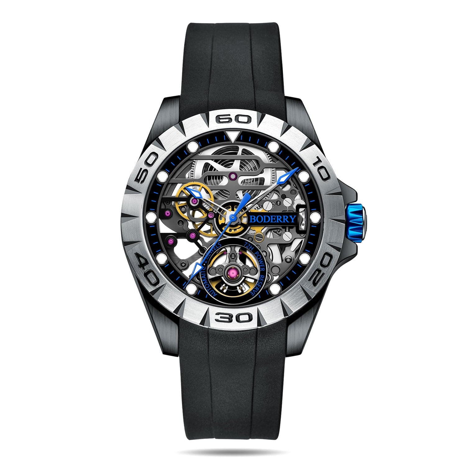 URBAN SKELETON(BLACK CASE)- 3-Hand Hi-beat(28,800 bph) with 72 hrs Power-reserve Automatic Watch