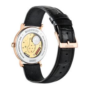 Mens Quartz(Swiss Movement) Watch | Rose Gold Case/Grey Dial-Boderry Elegant II Boderry Watches