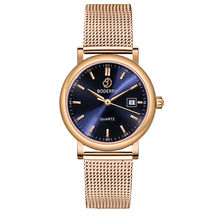 CLASSIC 36MM - Swiss Quartz Movement Watch | Rose Gold & Blue