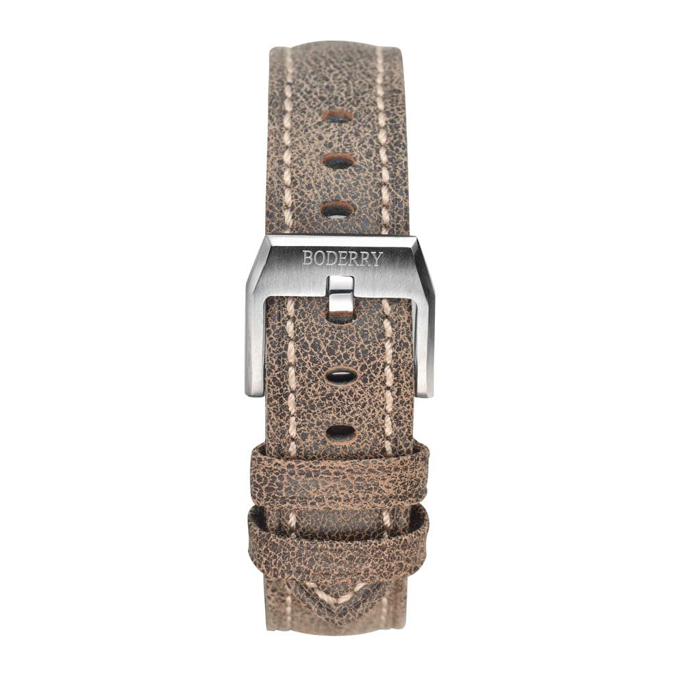 Watch Strap | Leather Olivedrab 20mm-Boderry Straps Boderry Watches