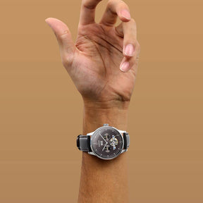 THE CHECKMATE - Complication Automatic Watch with Date,Day,Month Display -Pelelith & Leather Straps