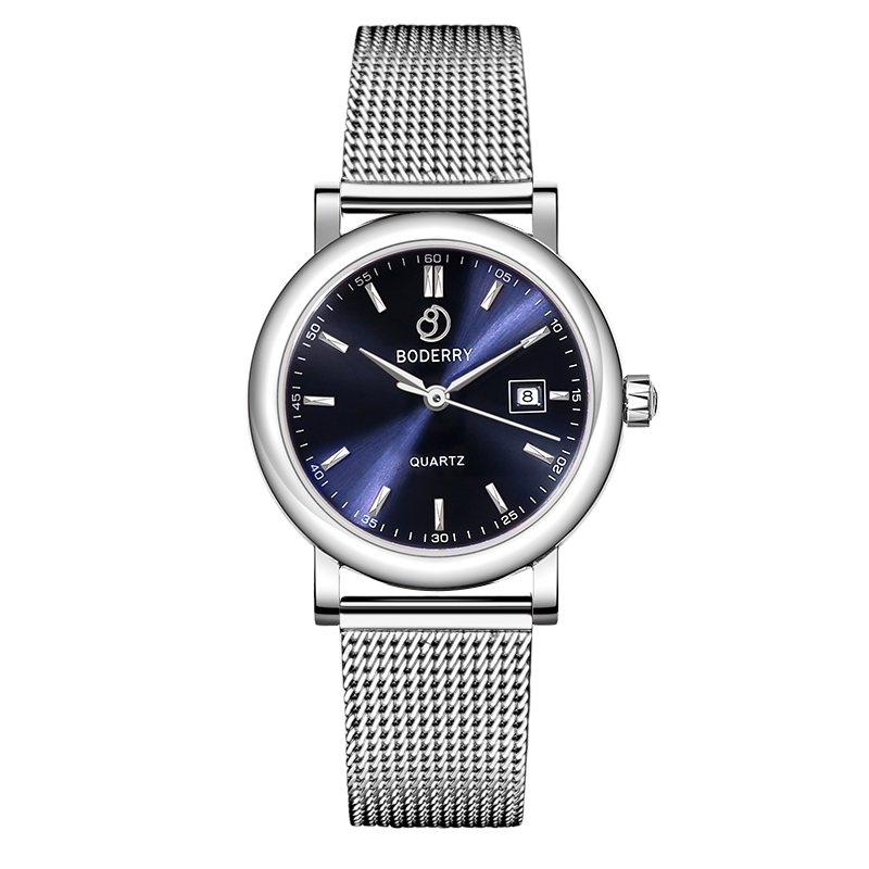 Women Watch | Silver/Blue Dial 32mm -Boderry Classic Boderry Watches