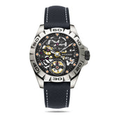 URBAN SKELETON(TITANIUM) Ver 2.0-Silver Hands - 3-Hand Hi-beat(28,800 bph) with 72 hrs Power-reserve Automatic Watch | Black Dial