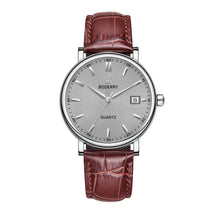 Mens Quartz(Swiss Movement) Watch | 40mm Case with Misty Dial/Brown Leather-Boderry Classic Boderry Watches