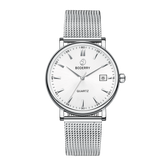 CLASSIC 40MM - Swiss Quartz Movement Watch | Silver Case & Mesh Strap