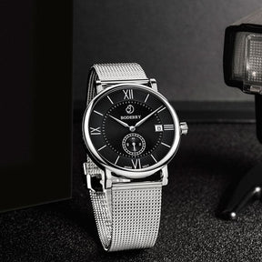 Mens Quartz(Swiss Movement) Watch | Black Dial -Boderry Elegant Boderry Watches