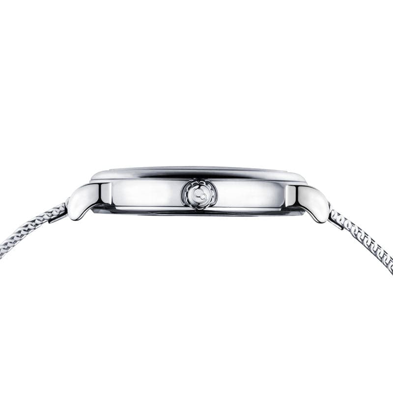 Women Watch | Bamboo Silver Mesh Watch-Boderry Flower Boderry Watches