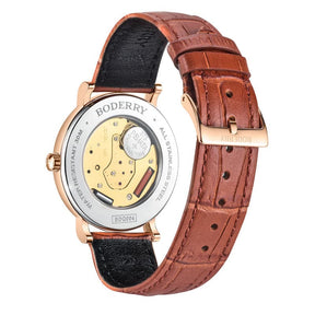 Mens Quartz(Swiss Movement) Watch | Rose Gold/Grey Dial-Boderry Elegant Boderry Watches