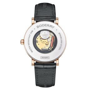 Mens Quartz(Swiss Movement) Watch | 40mm Rose Gold Case with Tan Leather Straps-Boderry Classic Boderry Watches