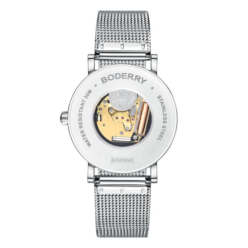 Women Watch | Plum Blossom Silver Mesh Watch-Boderry Flower Boderry Watches