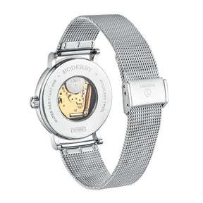 Women Watch | Plum Blossom Silver Mesh Watch-Boderry Flower Boderry Watches