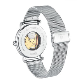 Women Watch | Bamboo Silver Mesh Watch-Boderry Flower Boderry Watches