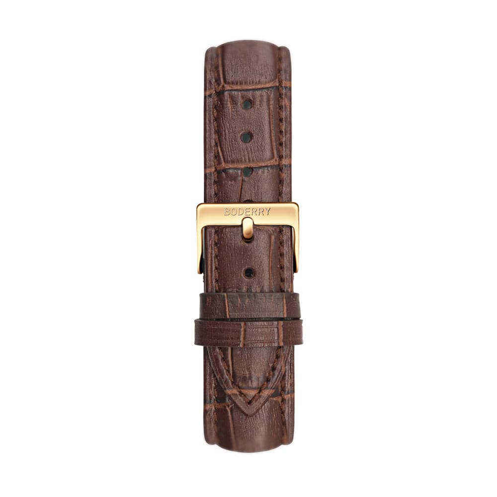 Watch Strap | Leather Dark Brown Strap 20mm-Boderry Classic Boderry Watches