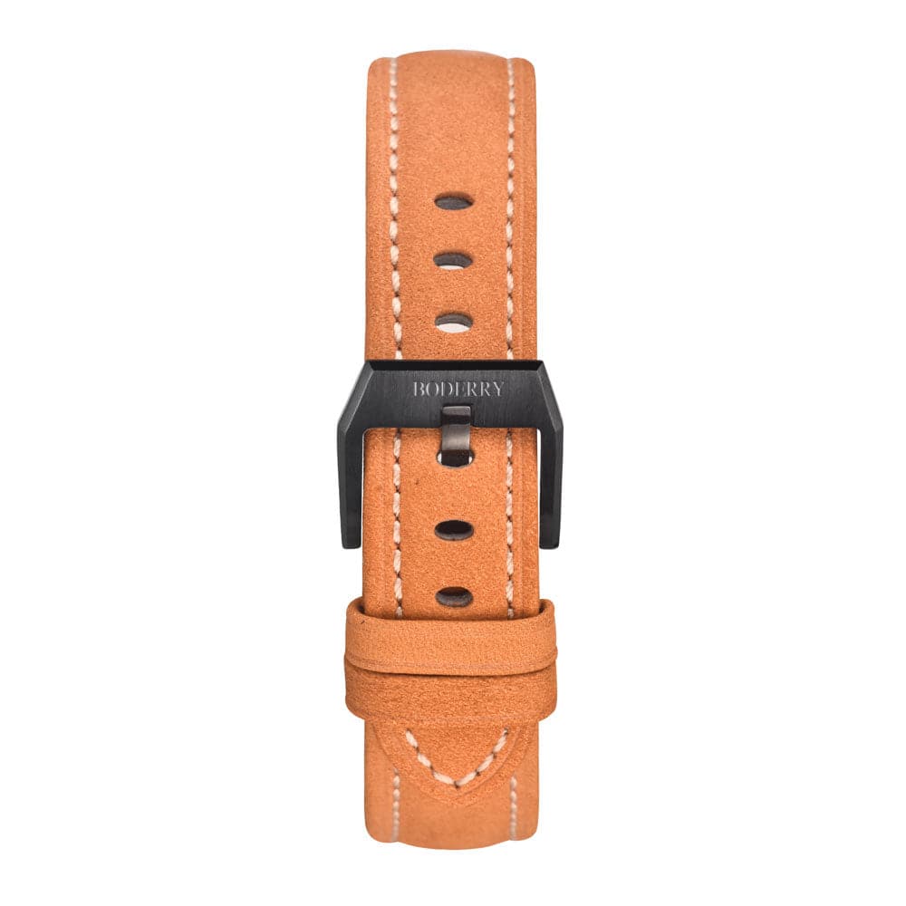 Watch Strap | Orange Leather Straps 20mm-Boderry Straps Boderry Watches
