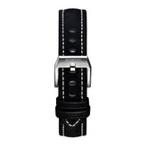 Watch Strap | Leather Black(Silver Buckle) 20mm-Boderry Straps