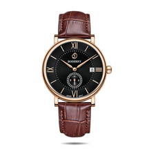 ELEGANT - Swiss Quartz Movement Watch | Rose Gold & Black Dial