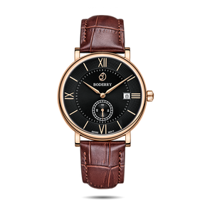 ELEGANT - Swiss Quartz Movement Watch | Rose Gold & Black Dial