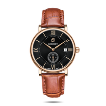 ELEGANT - Swiss Quartz Movement Watch | Rose Gold & Black Dial