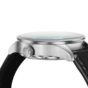 THE CHECKMATE - Complication Automatic Watch with Date,Day,Month Display -Turquoise & Leather Strap